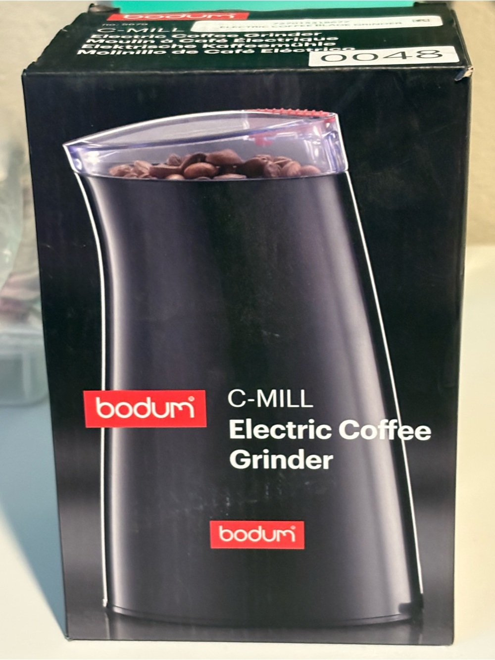 Bodum C-Mill Electric Coffee Grinder in Black with Clear Hopper